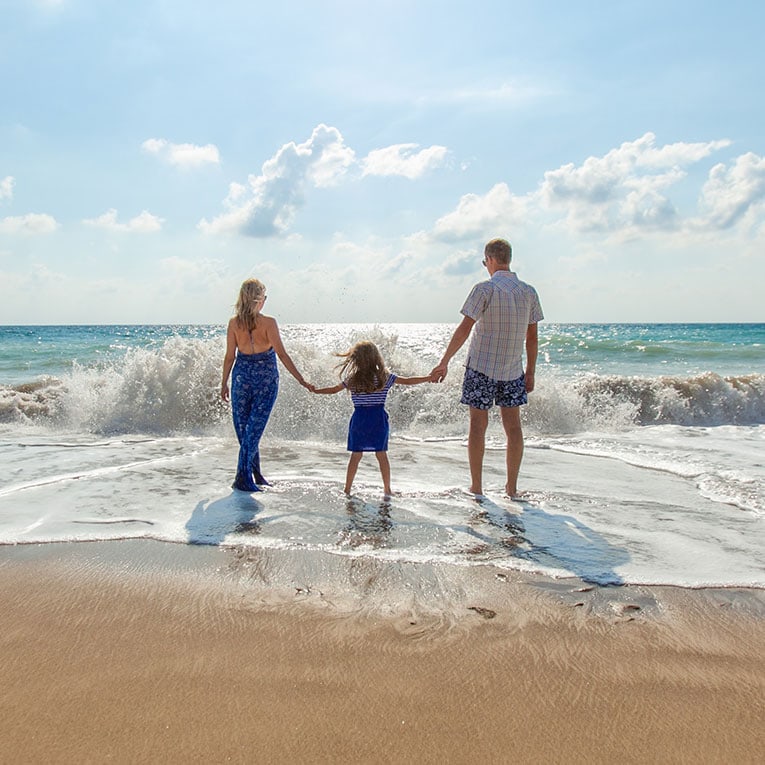 Family at the beach